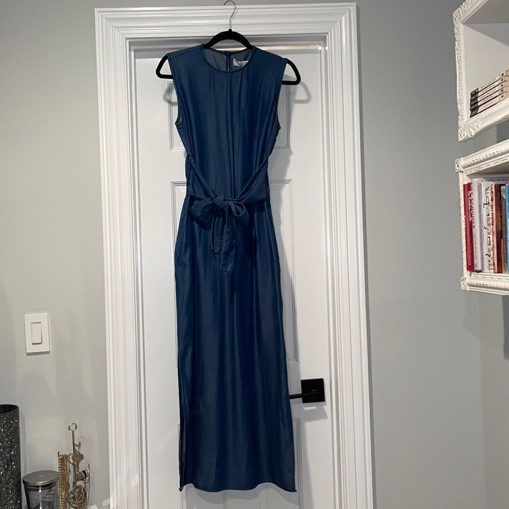 Zara denim sleeveless ankle length dress